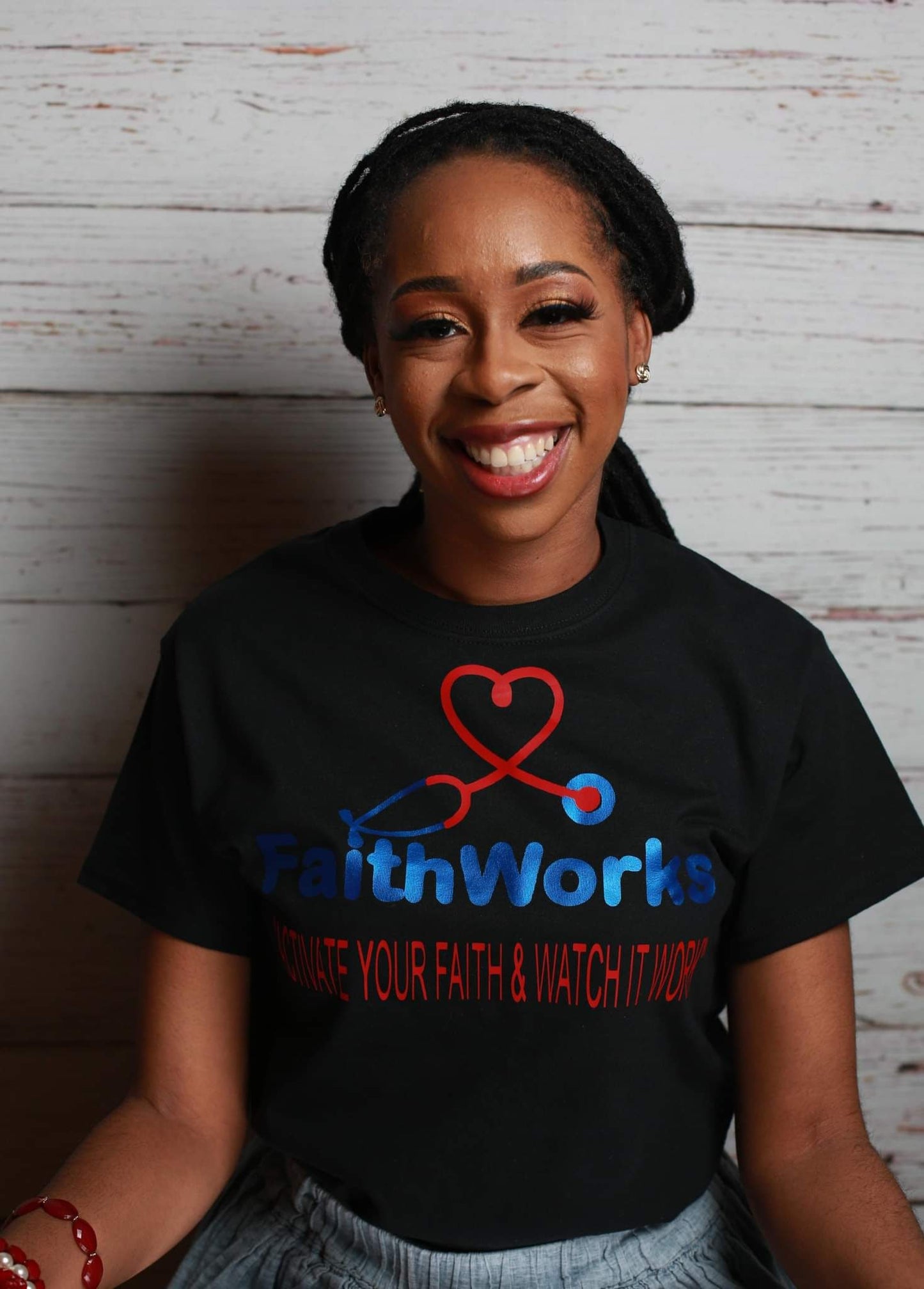 🖤 FaithWorks “Activate Your Faith & Watch It Work” Black T‑Shirt – $35